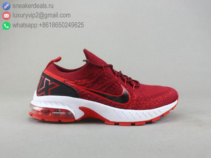 NIKE AIR MAX FLYKNIT RED BLACK MEN RUNNING SHOES